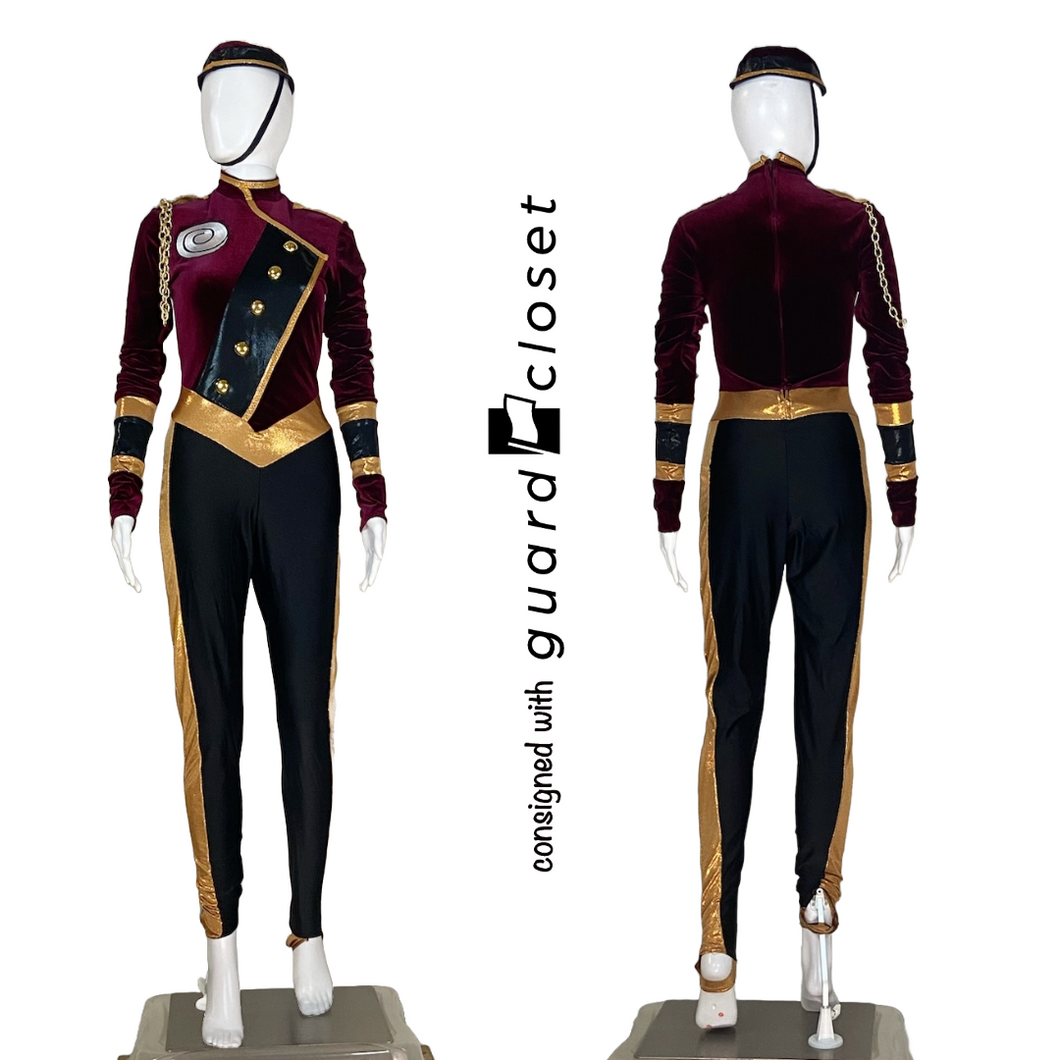 20 Maroon Black Gold Unitards & Bellhop Hats