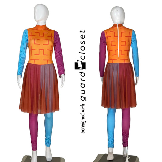 20 Orange Blue Video Game Unitards by Style Plus