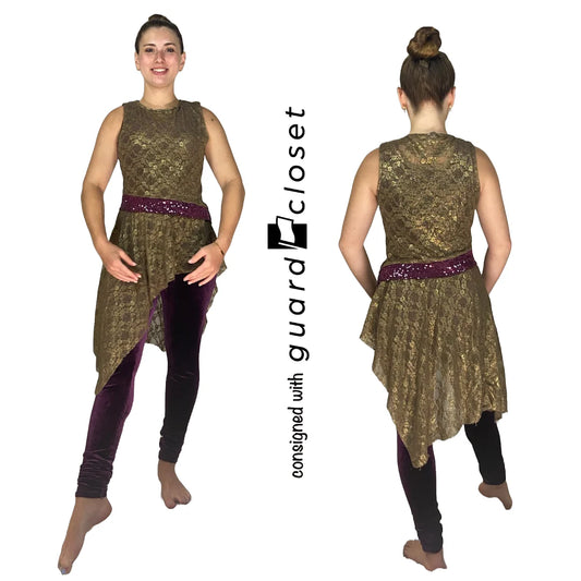 Purple/Gold Varied Dresses, Unitards, Tops, Bottoms by JHD Designs