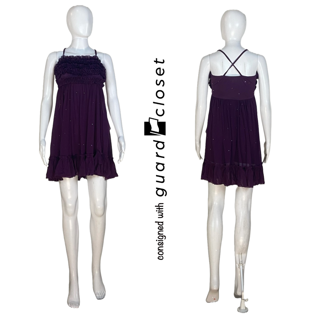 12 Purple Tank Dresses Criss Cross Back w/ built in shorts by Weissman