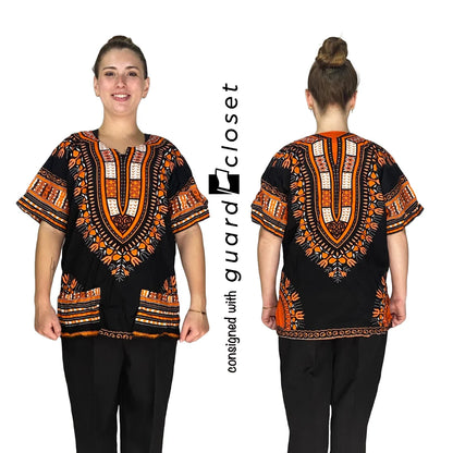 11 Black Orange Blue White Dashiki Short Sleeve Smocks by Klub Kool