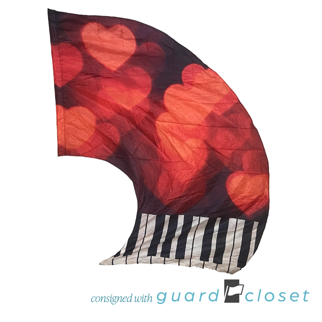 22 Red Piano Heart Swing Flags by Flash Visual Media