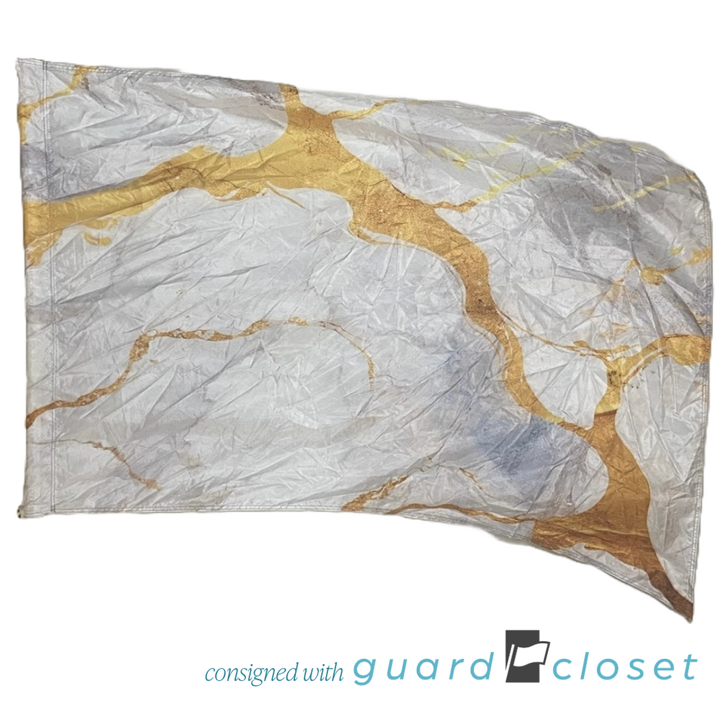19 White Gray Gold Marble Flags