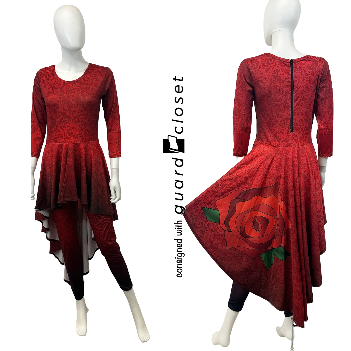 7 Skirted red rose unitards by StylePlus