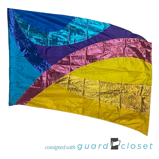 12 Multicolor Rainbow Waves Flags by Band Shoppe