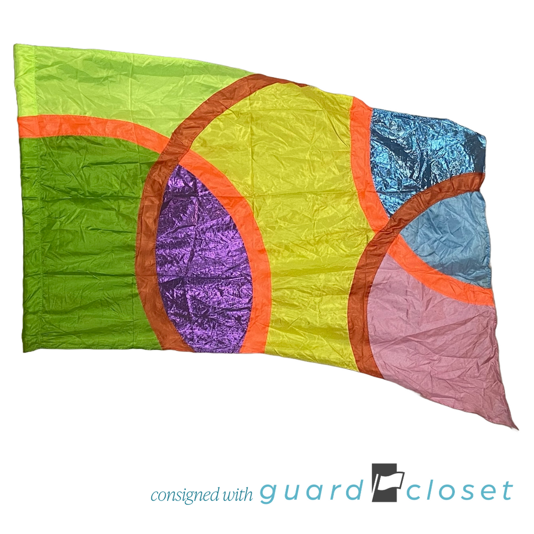 14 Multicolor Neon Circle Motif Flags by McCormicks
