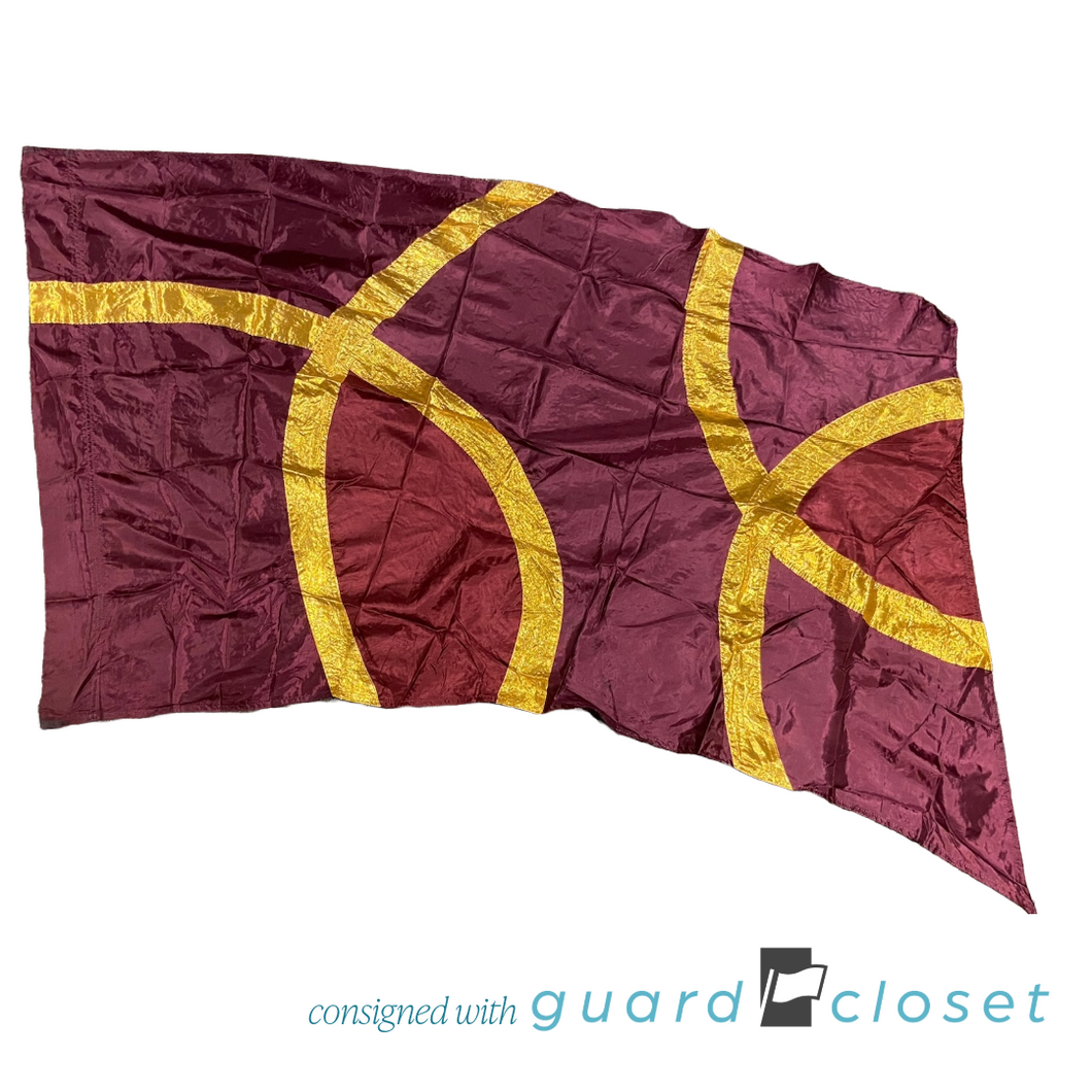 9 Maroon Gold Style Plus Flags