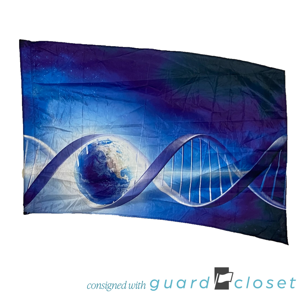 6 Blue Purple Infinity Space DNA Double Helix Earth Flags by Field & Floor FX