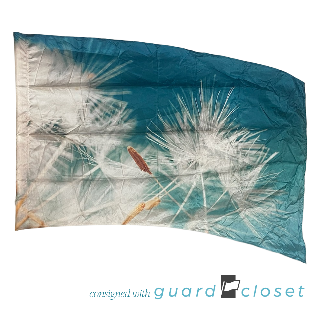 Teal White Dandelion Fluff Flags 3D18098 | McCormicks | Set of 9