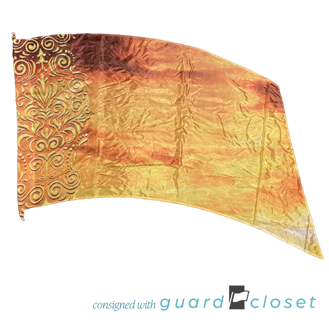 16 Orange Filigree Ombre Sunset Fire Flags