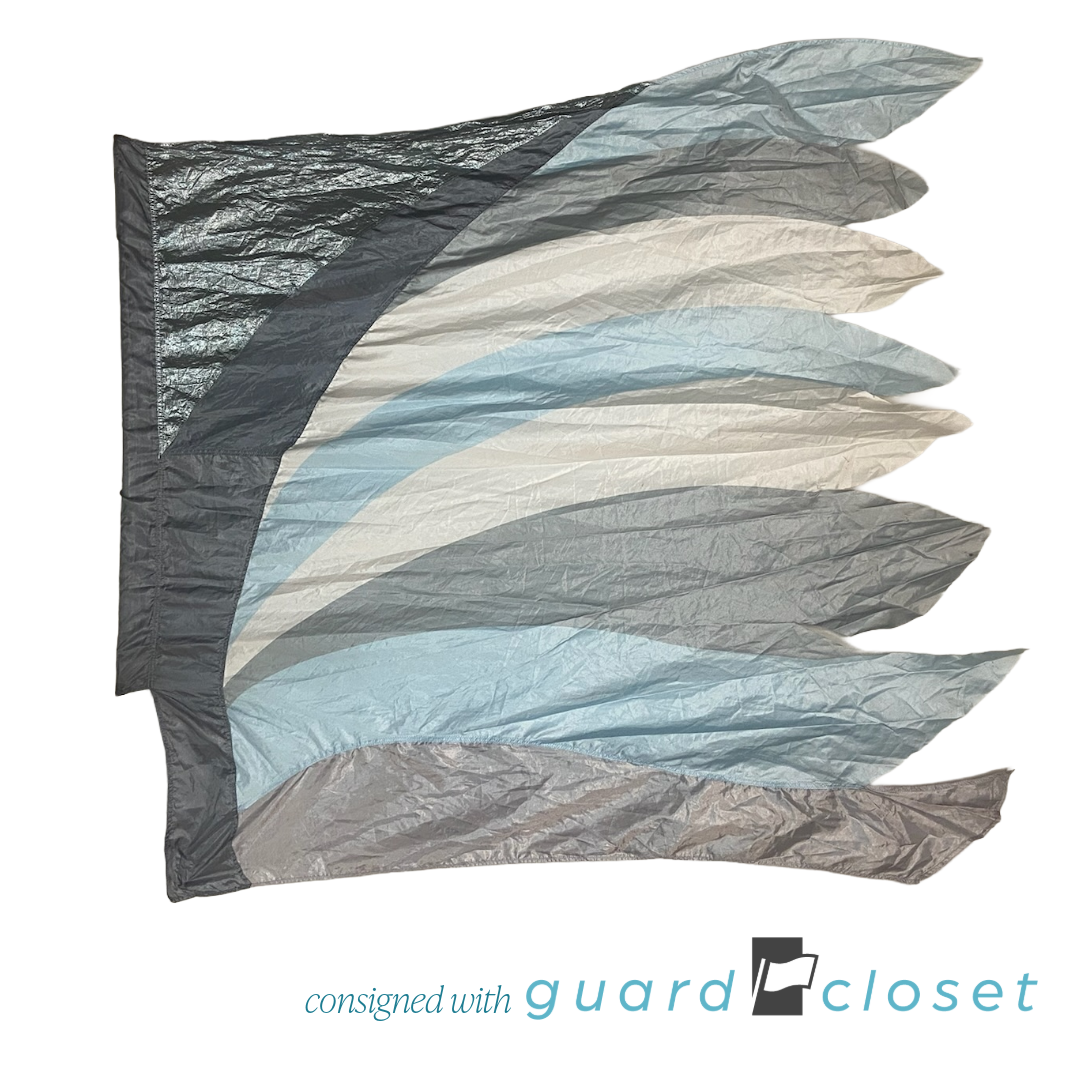 Blue Gray Silver White Swing Flags | R&S Marching Arts | Set of 54