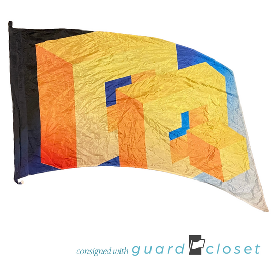 15 Blue Orange Yellow Box Flags by Band Today