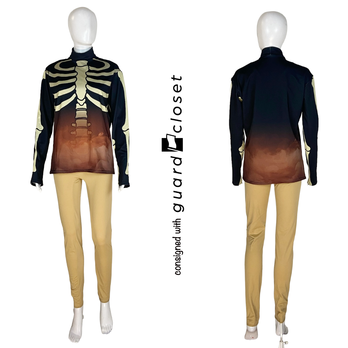 67 Black Brown Skeleton Performance Tops by Synced Up Designs