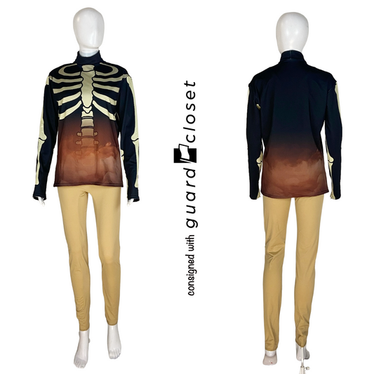 67 Black Brown Skeleton Performance Tops by Synced Up Designs
