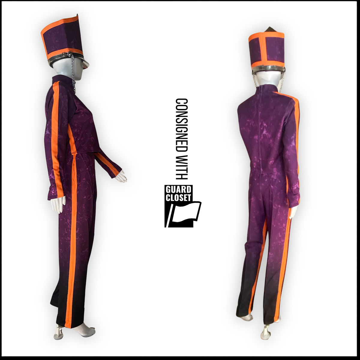 Purple Orange Bib Pants Tops and Shako Wraps | Dance Sophisticates | Set of 36