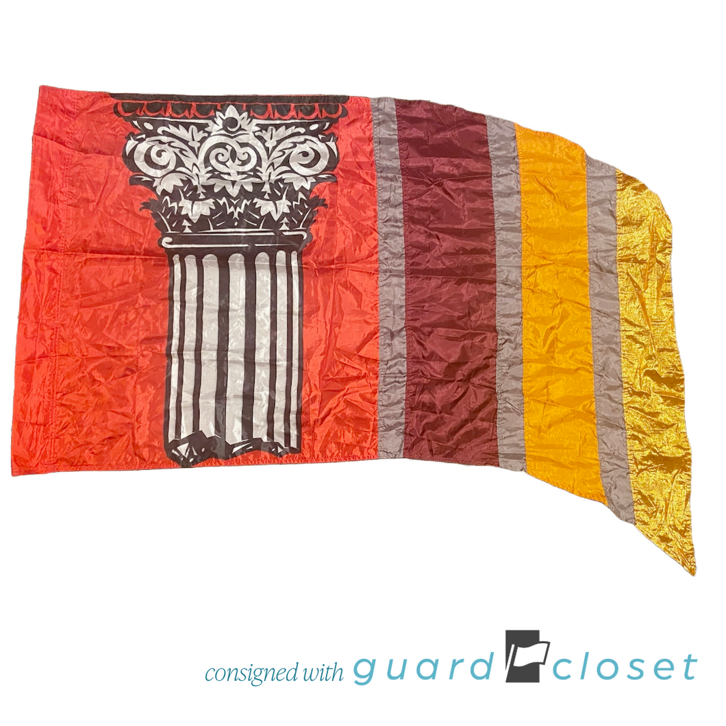 11 Red Orange Black Maroon Gray Corinthian Column Flags by StylePlus