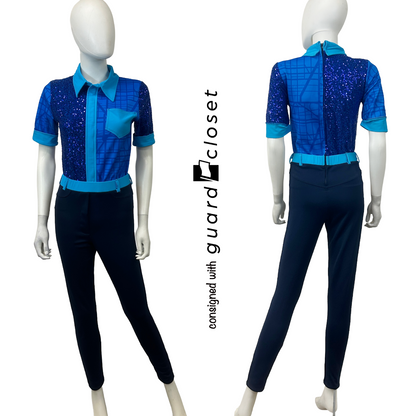 14 Blue Multi-styled Unitards by Dance Sophisticates