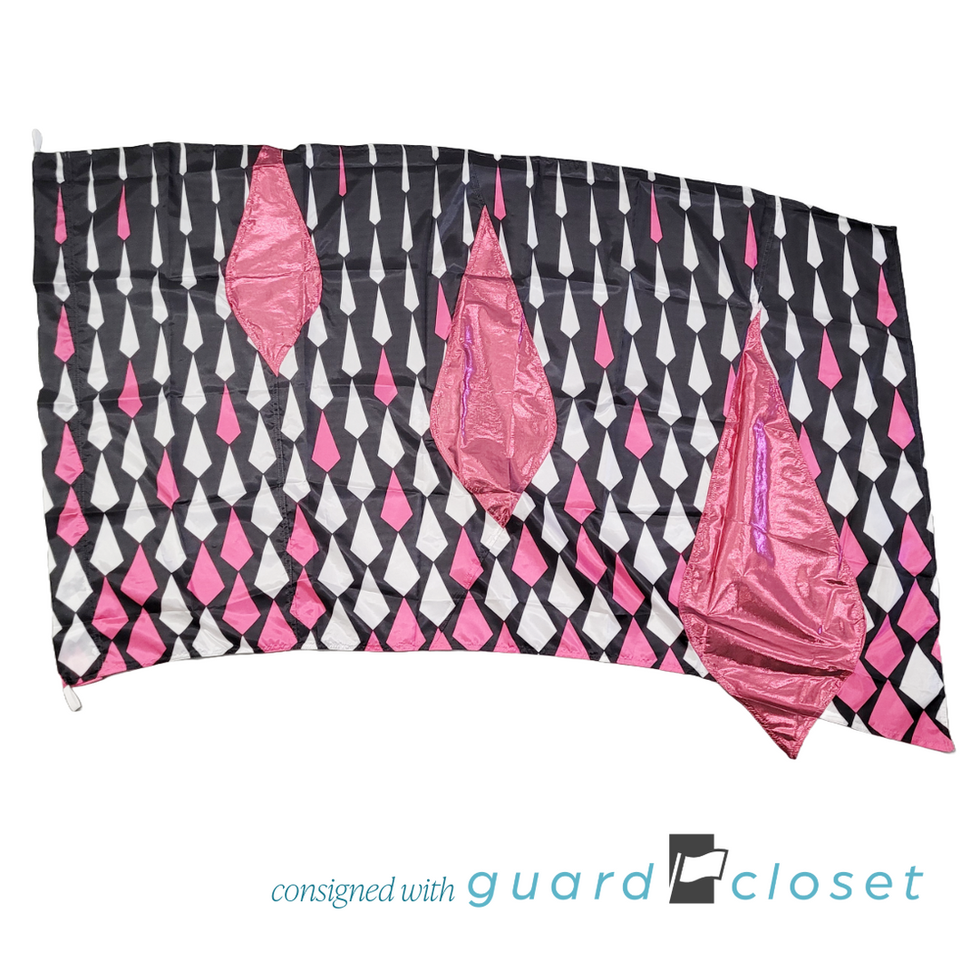 10 Black Pink White Rain Raindrop Flags by McCormicks