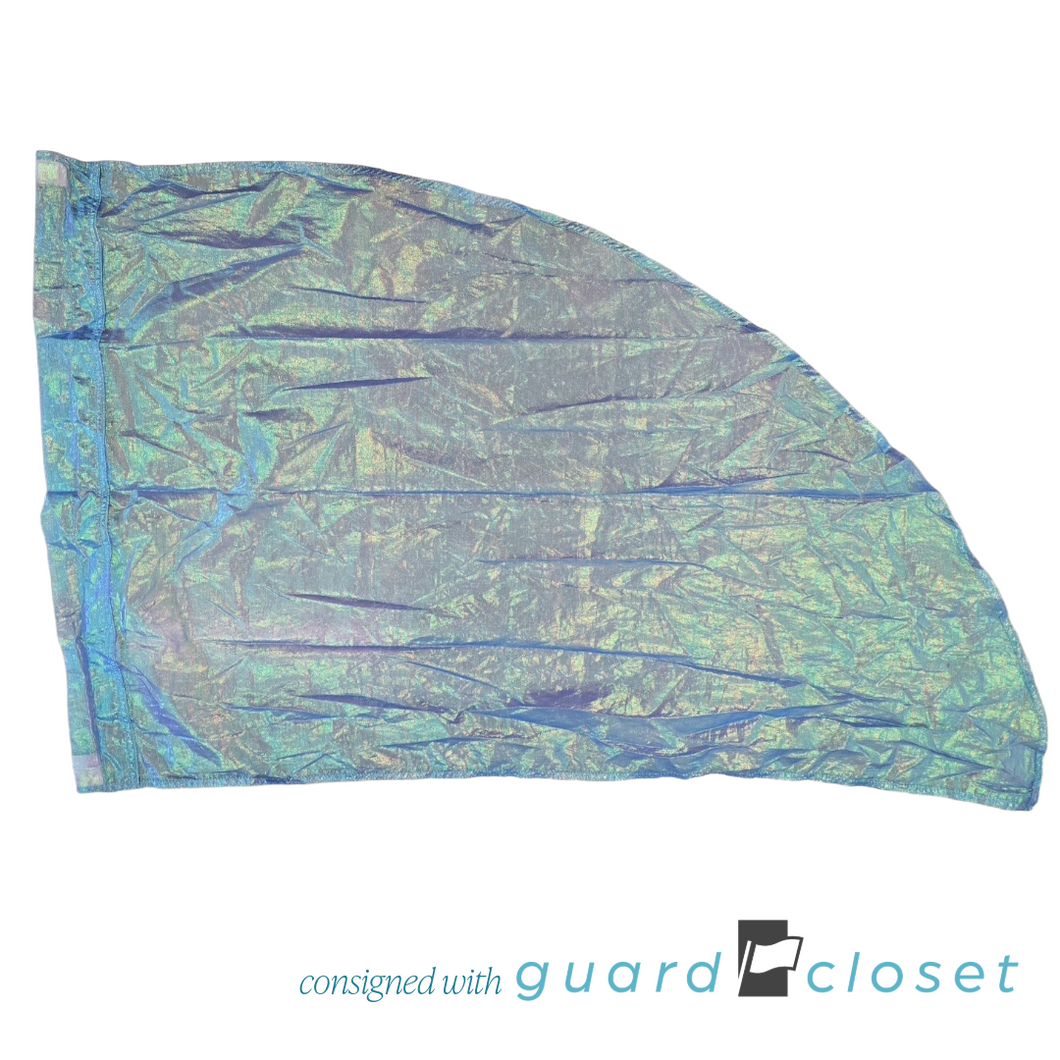 8 Solid Blue Iridescent Flags