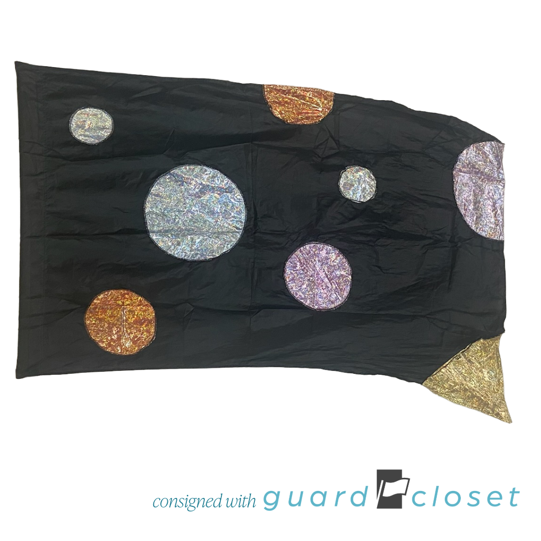 8 Black Gold Silver Circle Planet Flags