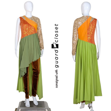 Load image into Gallery viewer, 14 Multicolor One Sleeve Skirted Unitards by Creative Costuming &amp; Designs
