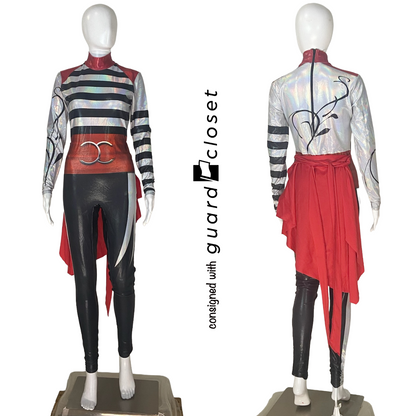 Red Silver Black Long Sleeve Skirted Unitards | G2 Performance | Set of 19