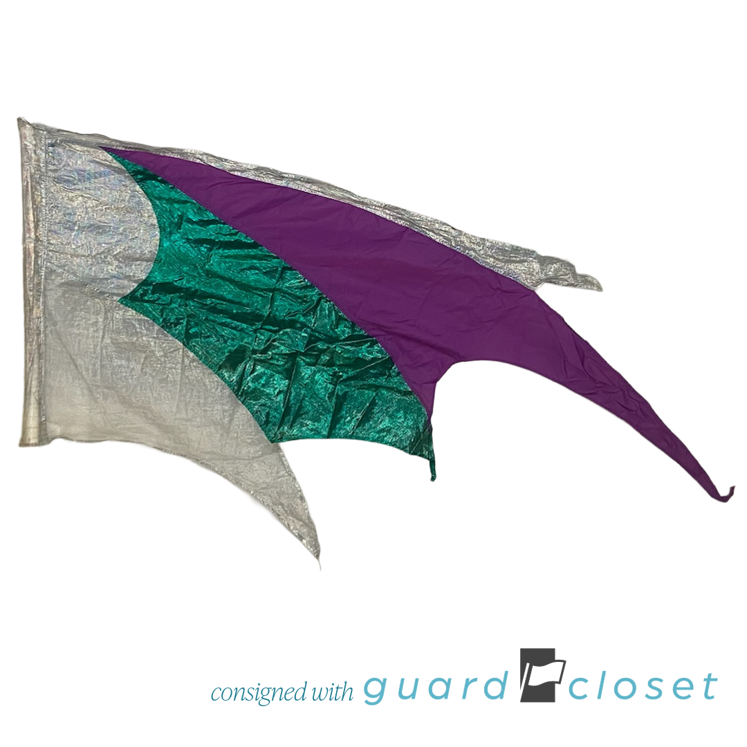 6 Purple Silver Teal Flags by McCormicks