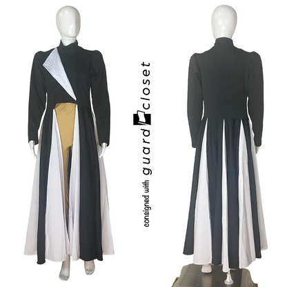 25 Black White Long Sleeve Skirted Zip Up Jackets by Dance Sophisticates