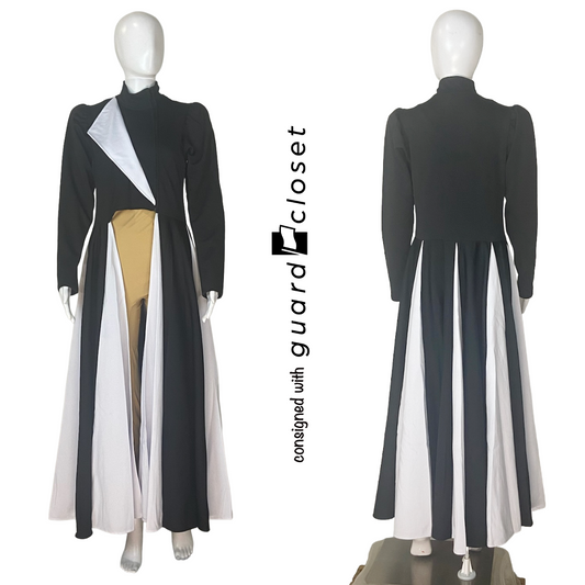 25 Black White Long Sleeve Skirted Zip Up Jackets by Dance Sophisticates