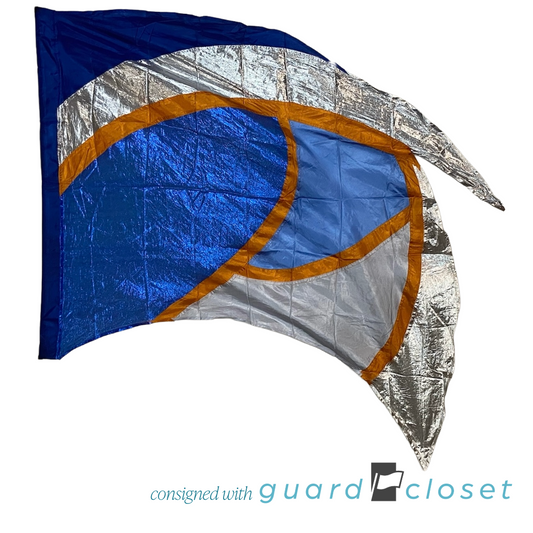 37 Blue Orange Silver Swing Flags