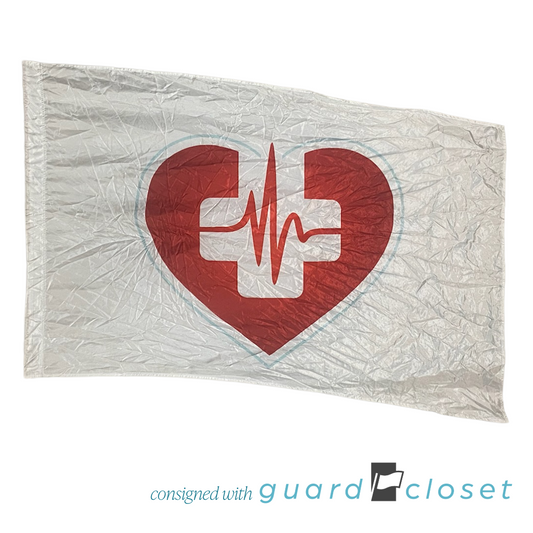12 White Red Medical Heartbeat Flags