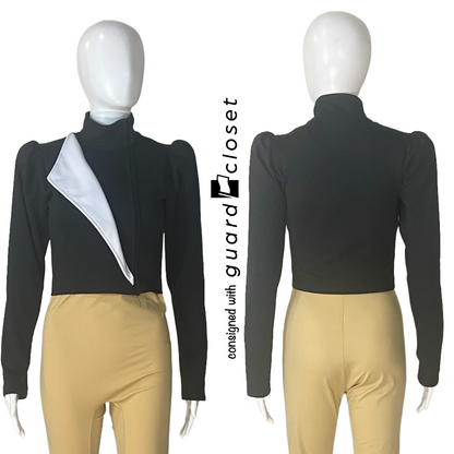 25 Black White Long Sleeve Skirted Zip Up Jackets by Dance Sophisticates