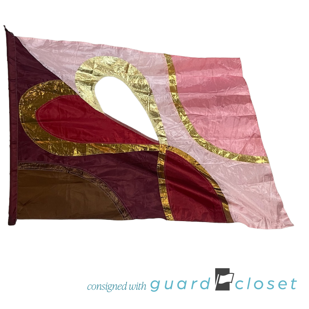 23 Shades of Maroon Pink and Gold Heart Flags