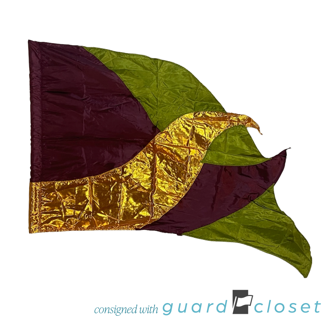 14 Maroon Green Bronze Flags