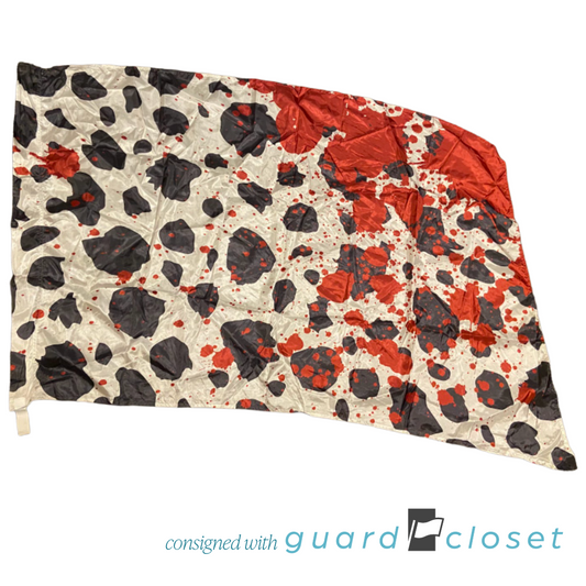 Black White Red Dalmatian Cruella DeVille Flags - Set of 10