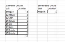 Load image into Gallery viewer, 13 Gold Multicolor Unitards by Band Hall
