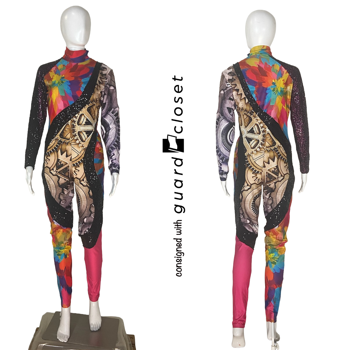 24 Gears Multicolor Long Sleeve Unitards by Showday