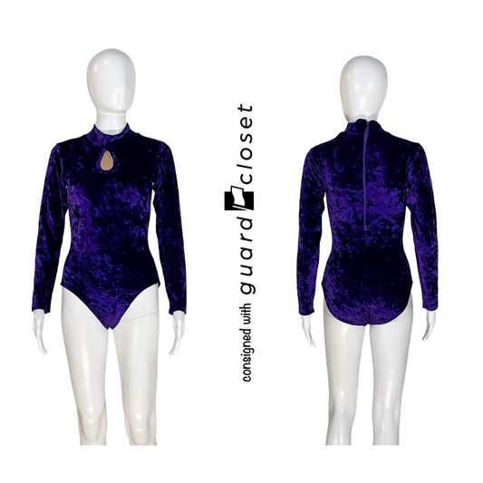 13 Solid Purple Long Sleeve Leotards