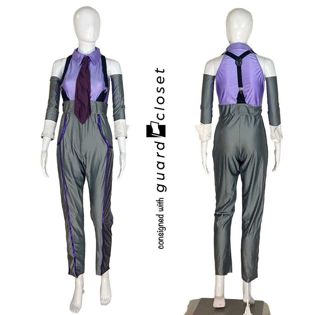 11 Lavender and Gray Sleeveless Unitards with Suspenders, Sleeves and Ties by Creative Costuming & Designs