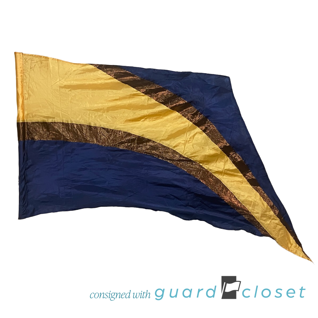 24 Navy Blue Brown Butter Yellow Flags