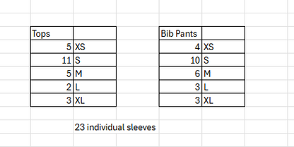 26 Black Orange Teal One Sleeve Tops, Bib Pants, and Cuffs