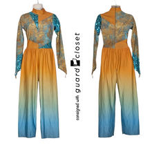 Load image into Gallery viewer, 10 Shades of Orange and Teal Long Sleeve Dresses and Unitard
