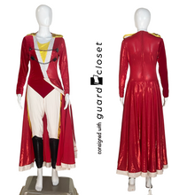 Load image into Gallery viewer, 19 Red Gold Ringmaster Skirted Unitards
