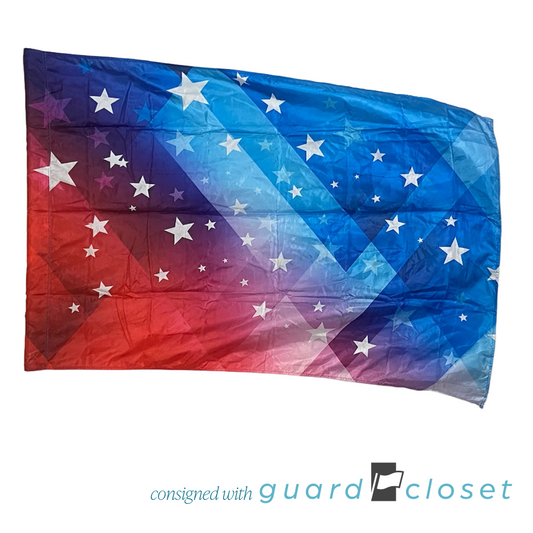 4 Red Blue Purple Patriotic Stars Flags by Field & Floor FX