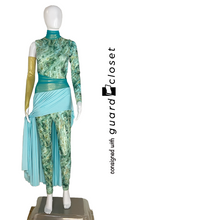 Load image into Gallery viewer, 11 Green Gold Marble Skirted Unitards + 1 Top/Pants by A Wish Come True
