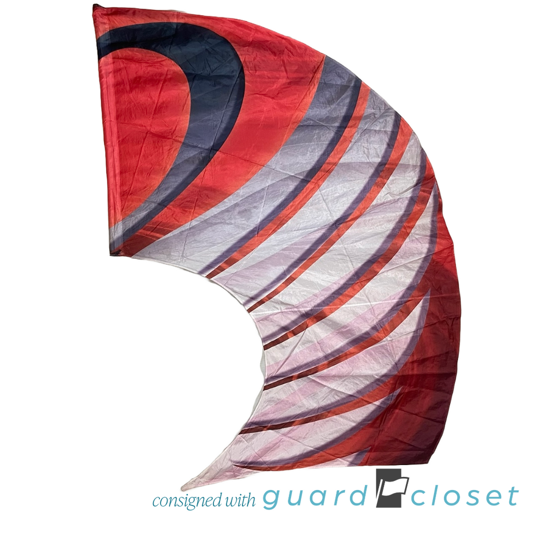 12 red black gray curve wave swing flags by Band Today