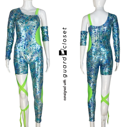 19 Varied Shades of Blue and Neon Green Unitards by Baltogs