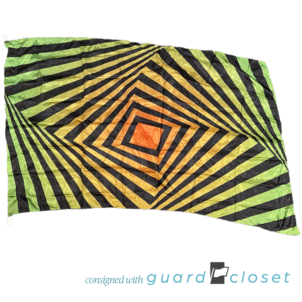 23 Green Orange Black Angular Vortex Flags by McCormick's