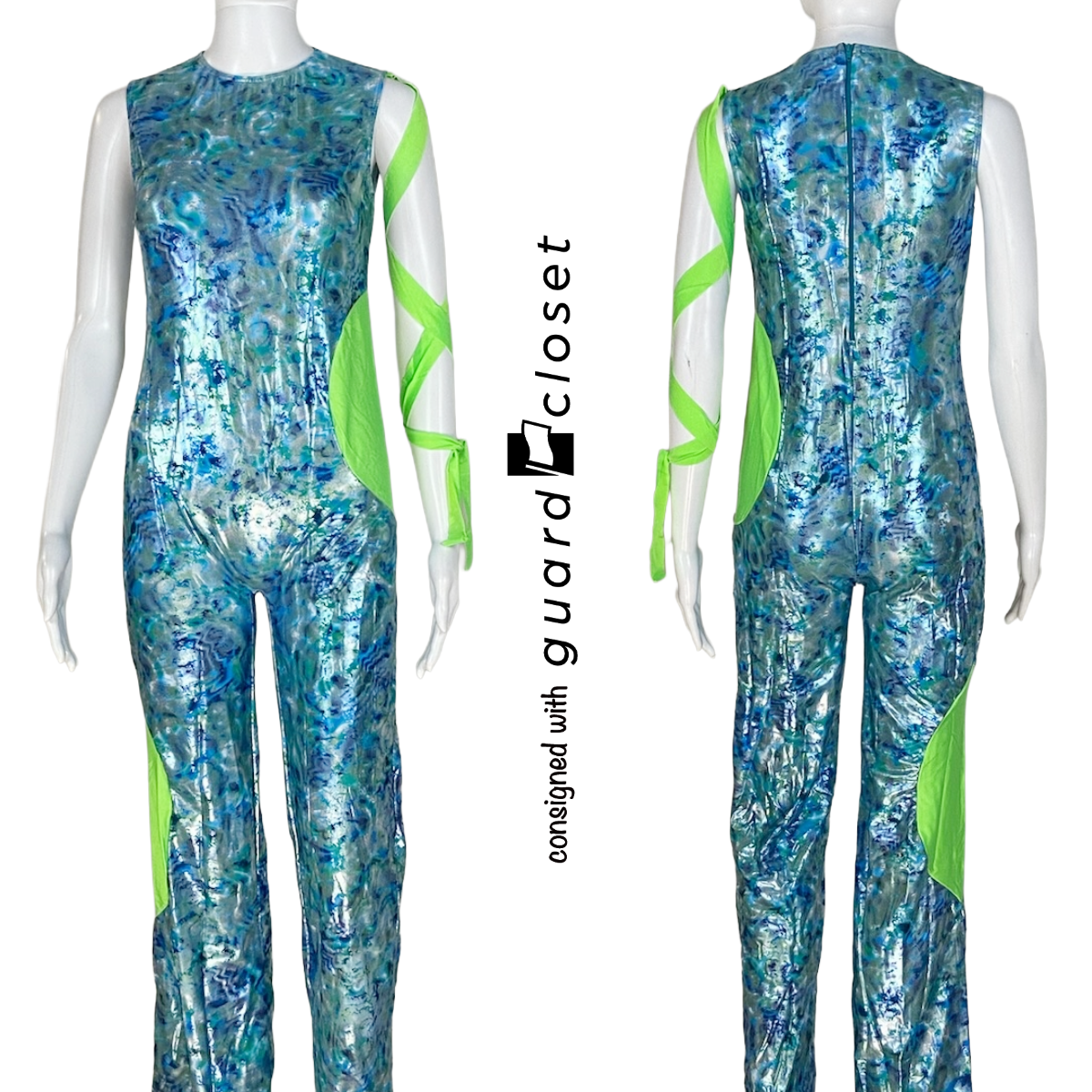 19 Varied Shades of Blue and Neon Green Unitards by Baltogs