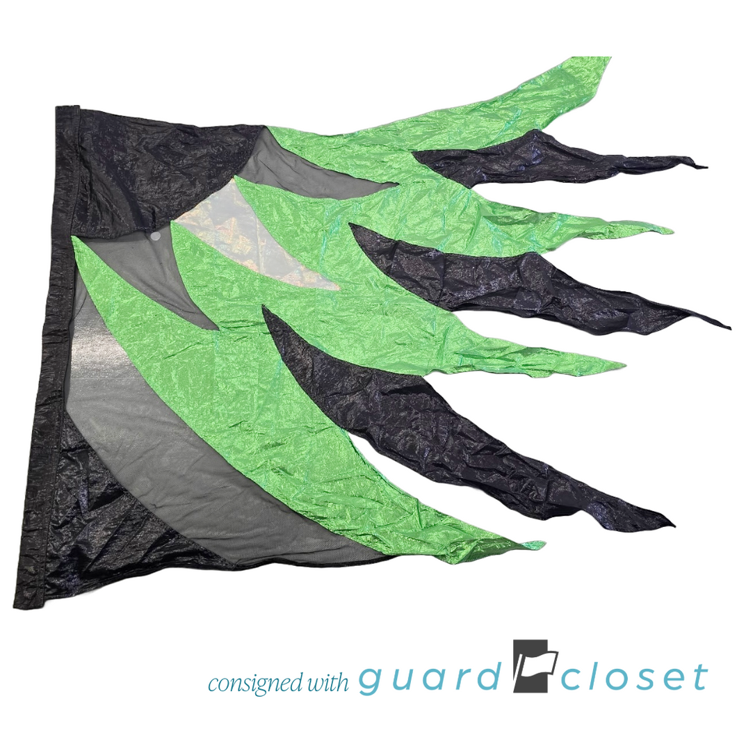 10 Black Green Zig Zag flags by F. J. Miller